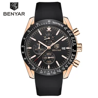 

BENYAR Men Watch Top Brand Luxury Silicone Business Sport Chronograph Quartz Wristwatch Men Clock