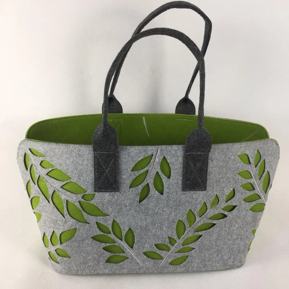 

Wholesale women's fashion felt handbag 100% polyester felt tote bag, Oem