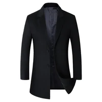 

Long Wool Blend Overcoat for Men Thick Winter Men's Woolen Coat