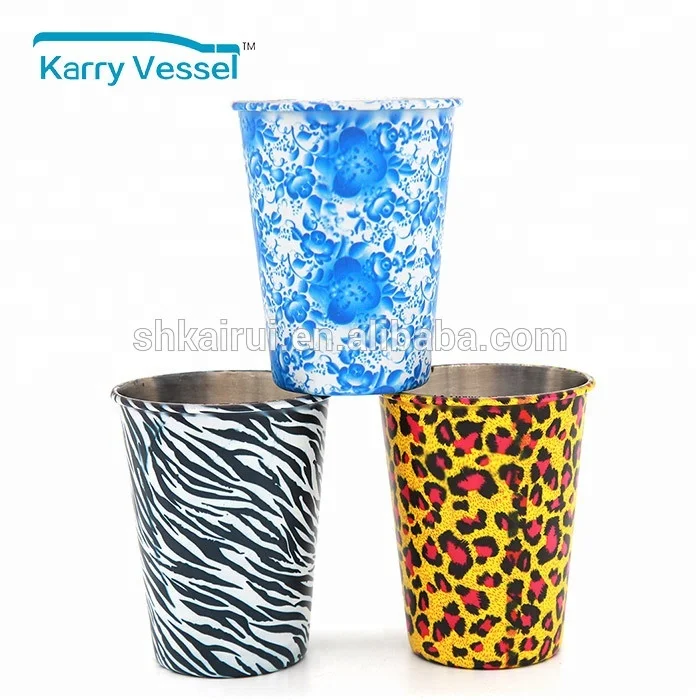 Custom 16oz Drinking Tumbler 304 Single Wall Stainless Steel Pint Cups