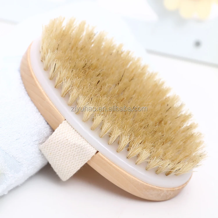 

High quality hand-hold wooden body wash massager brush, Natural