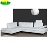 L shape wood frame leather sofa with adjust backrest