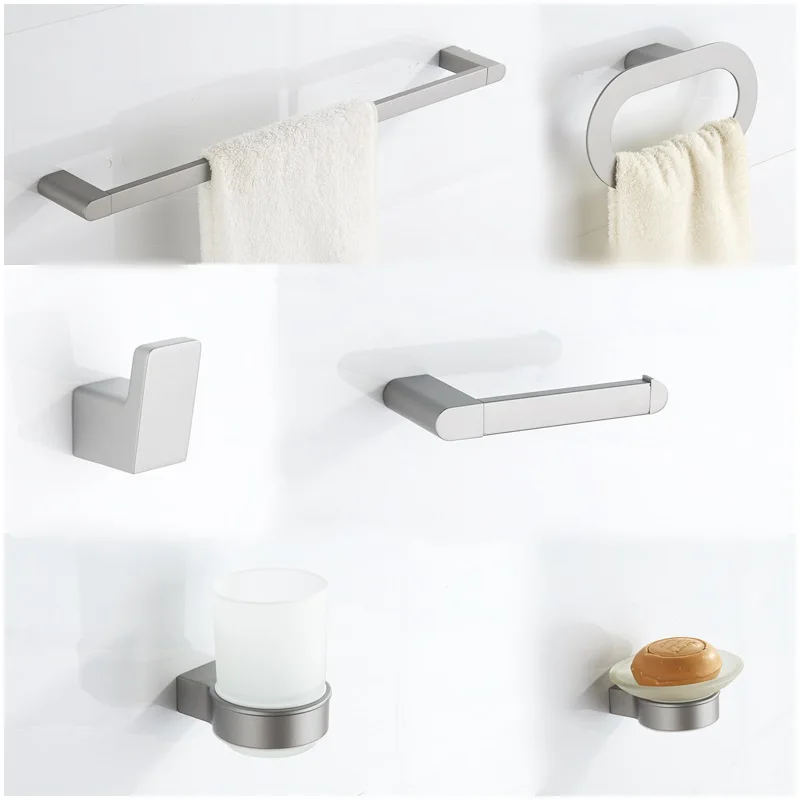 

curve design modern design Zinc alloy wall mounted bathroom accessories set