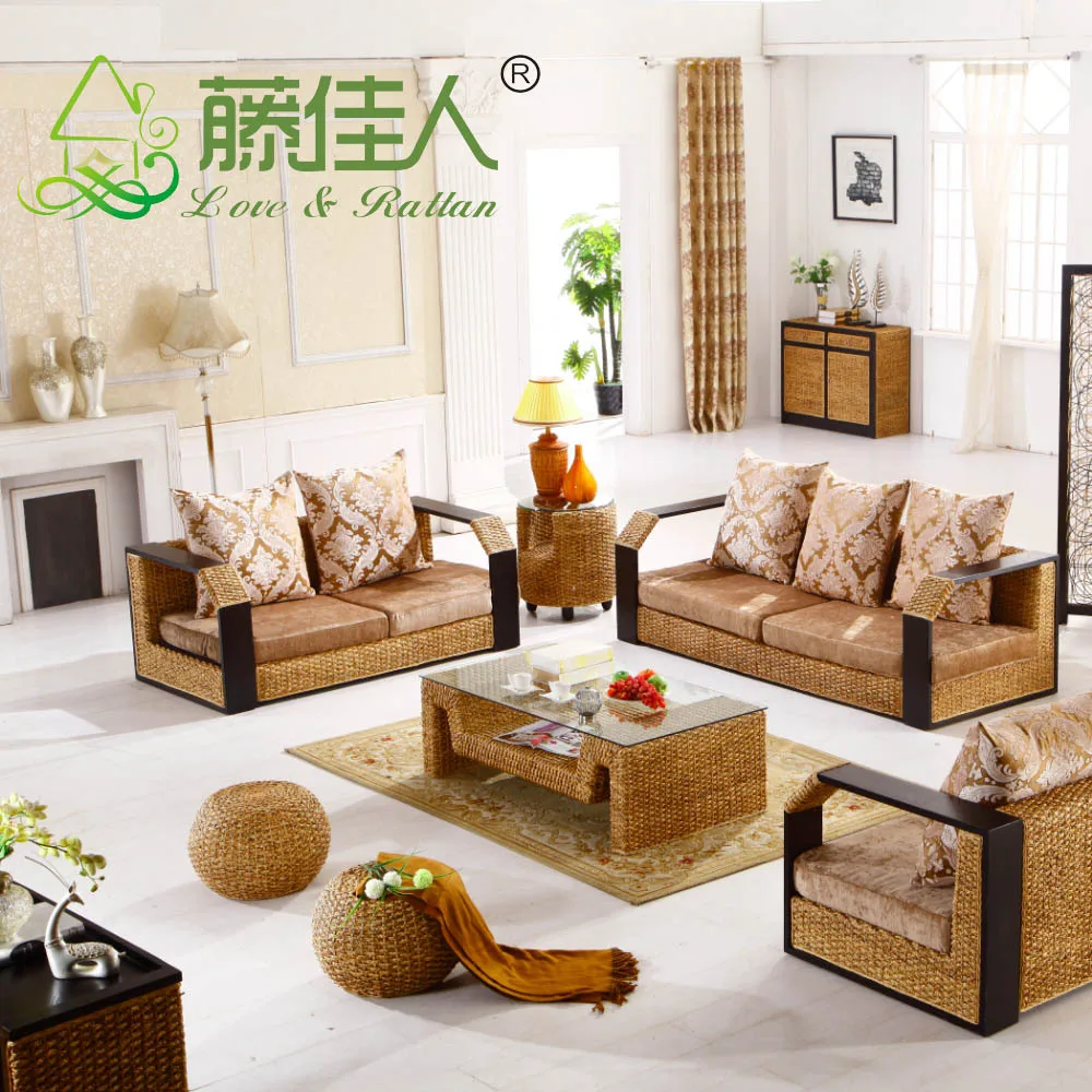 Hot Sale Cane Wood Woven Chair and Round Storage Stool For Kids