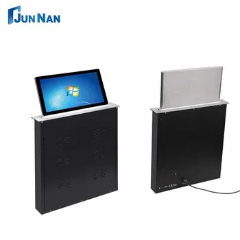 table monitor lift hidden conference electric dual larger lcd screen