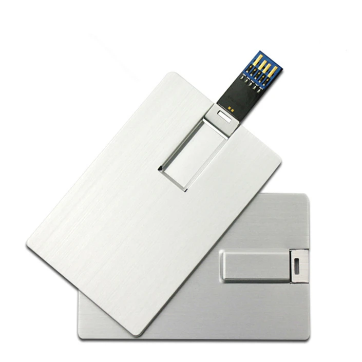 

OEM available metal card USB flash drive 2.0 3.0 business card U disk custom logo16gb/32gb/64gb