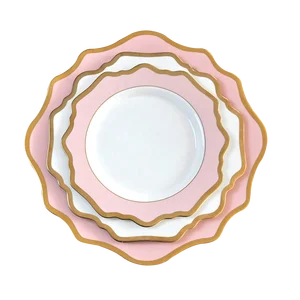 Wholesale  pink sunflower shape ceramic dinner plate 10.5dinner plates for restaurant