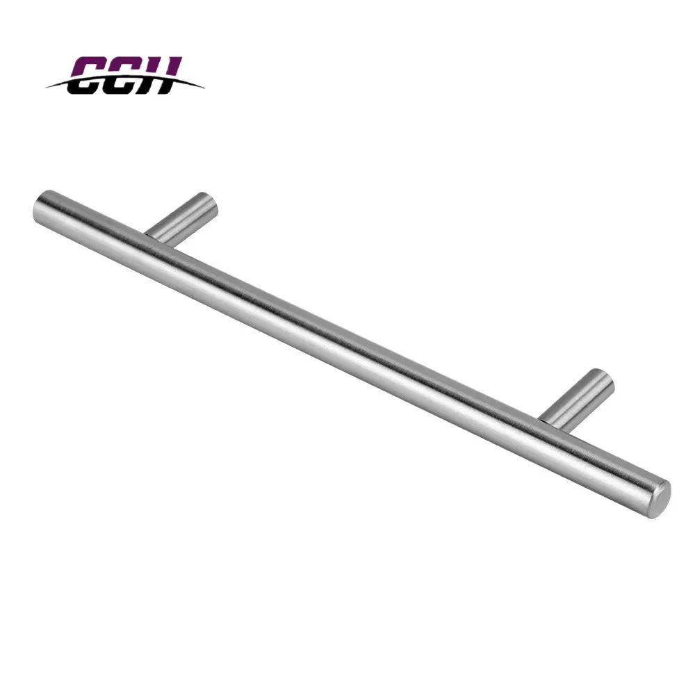 家具五金厨柜门办公室玻璃门t型铁柄不锈钢门把手