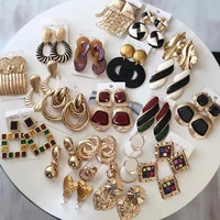 

Dvacaman Za Wholesale Fashion Jewelry Hoop Metal Resin Crystal Drop Earrings Women Big Dangle Earrings Jewelry