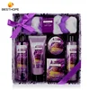 wholesale body wash paper box romantic spa lavender body care bath gift set