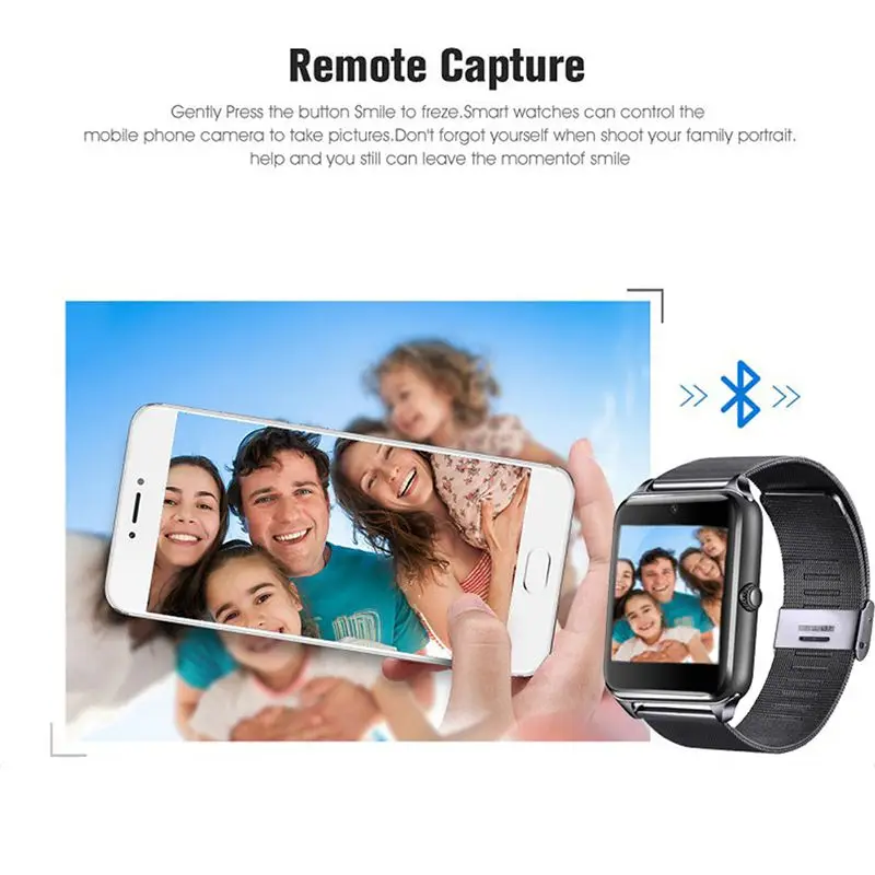 New Arrival BT Z60 Smart Watch Men with Touch Screen Big Battery Support TF Sim Card Camera for IPhone xiaomi samsung