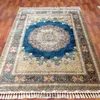 5.5x8ft blue handmade carpet non machine made persian silk rug turkey living room carpet