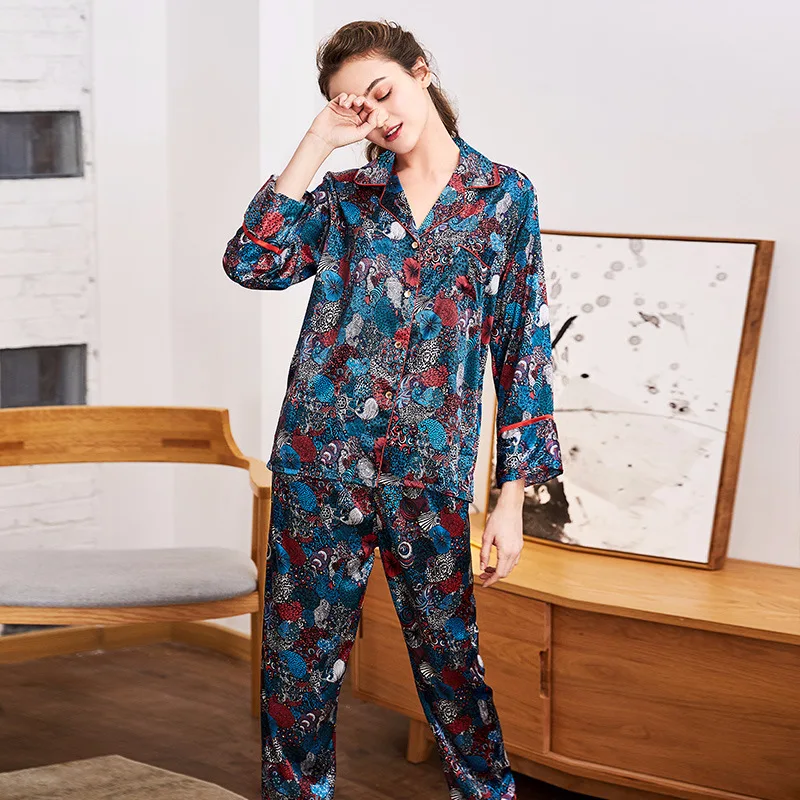 Forex Mens Designer Satin Long Shirt with Bottoms Pyjamas Set