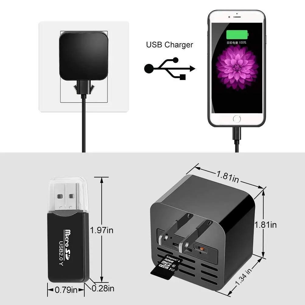 Hidden Cameras Dvr Charger Adapter Fhd 1080p Hd Usb Wall Charger