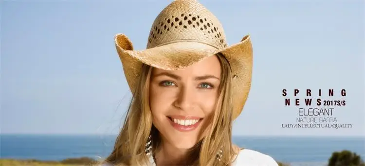 Fashion summer european style men's cowboy hat with rope decoration