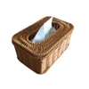 Restaurant hotel home using in wholesale custom size basket woven rattan square plastic tissue box