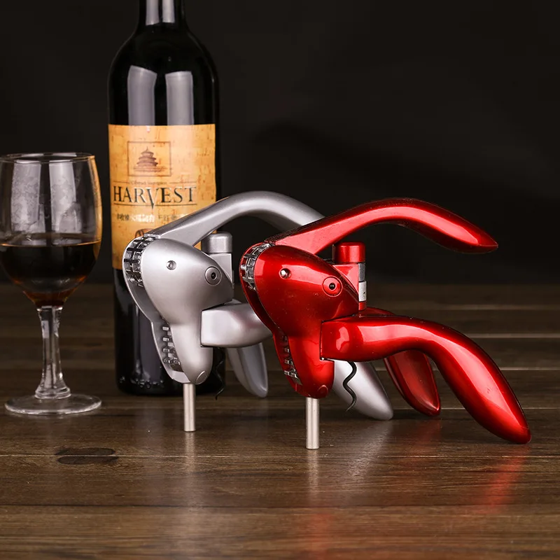

Professional engraved rabbit wine bottle opener metal corkscrew wine bottle opener, Custom logo