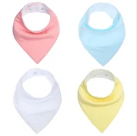 

100% Organic Cotton, Soft and Absorbent plain color Baby Bandana Drool Bibs for Drooling and Teething