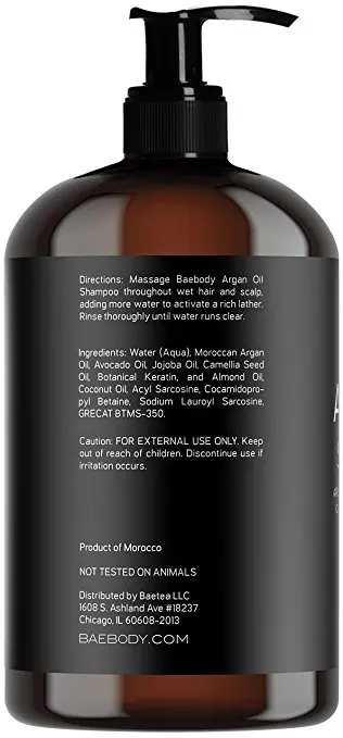 
Private label organic Argan oil Shampoo Smoothing And Moisturizing 