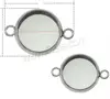 Hot sale stainless Steel flat round bezel connector setting different size for choice 1/1 loop original color