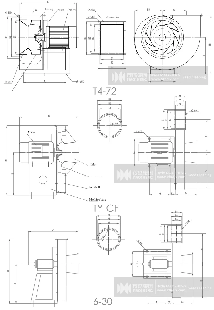 Industrial Centrifugal Suction Blower, 6000CFM, 4-72 - detail 18
