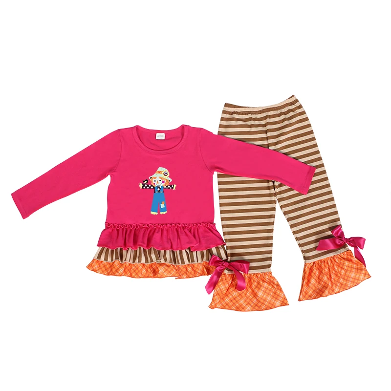 

Wholesale newborn scarecrow baby girl clothing long sleeve baby girl clothes, As picture