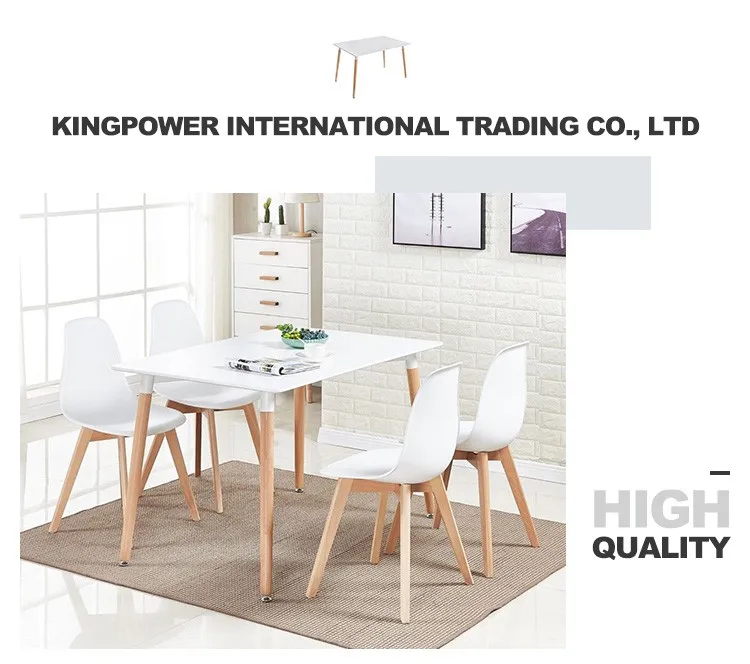 Painted Mdf Board And Solid Beech Wood Legs 120*80 Cm Rectangle Dining