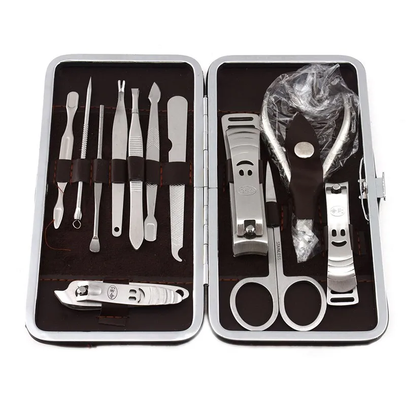 Stone Pattern Case 12 in 1 pcs Nail Clipper Kit Nail Care manicure Set Pedicure Scissor