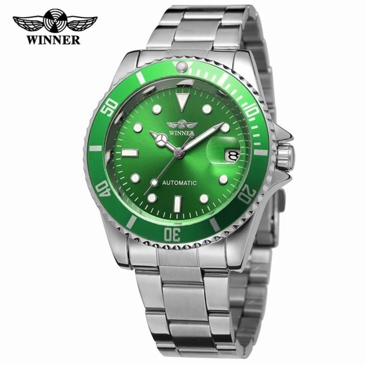 

Winner 254 Fashion Men Luxury Brand Date Display Stainless Steel Watch Automatic Mechanical Business Watch