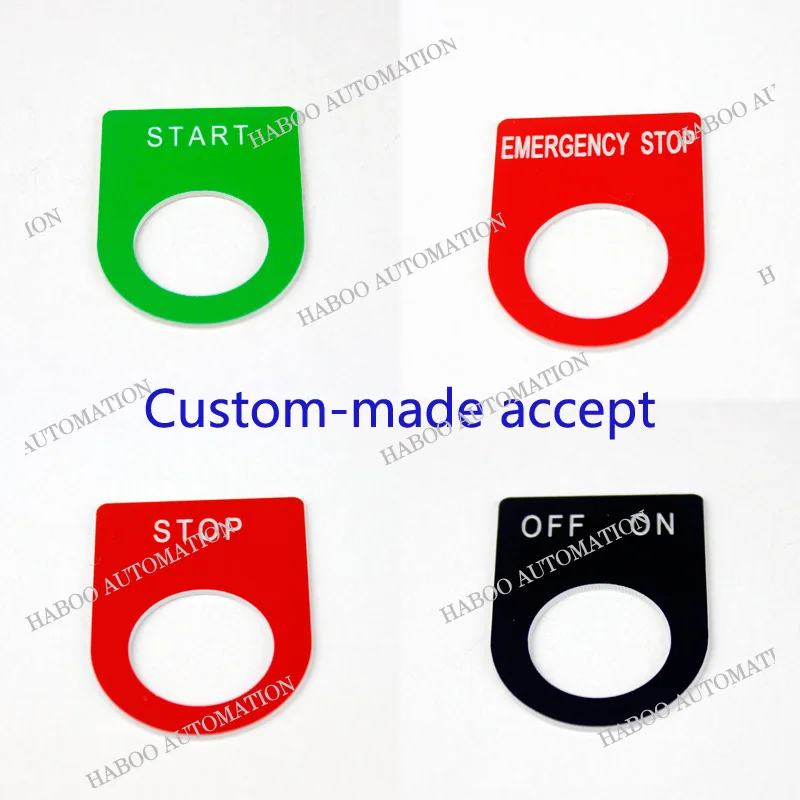 5PCS panneau étiquette d'arrêt d'urgence label plastique signe pour bouton-poussoir Interrupteur 22 mm