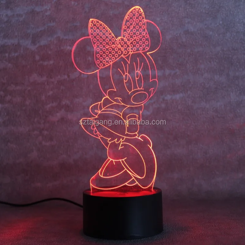 Minnie Mouse 3D Effect Table Lamp Night Light