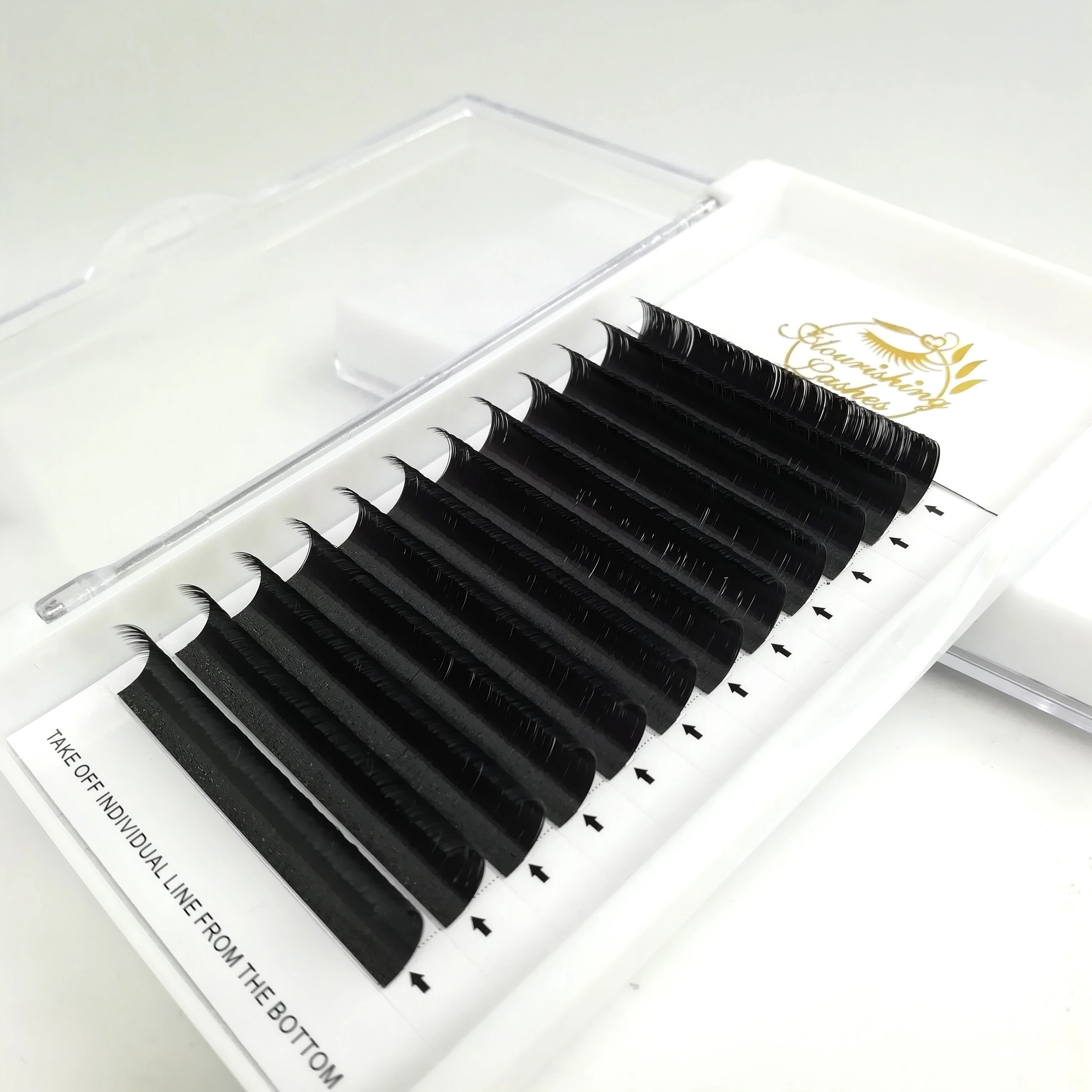 

best selling lashes products 0.03 0.05 0.07 russian volume lashes one by one eyelashes extensions, Black, colorful