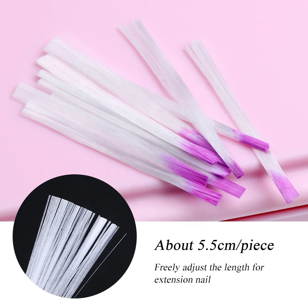 

10pcs Fiber Glass Nail Extension for UV Gel Building French Manicure Acrylic Fiberglass Nail Forms Salon Tool Tips