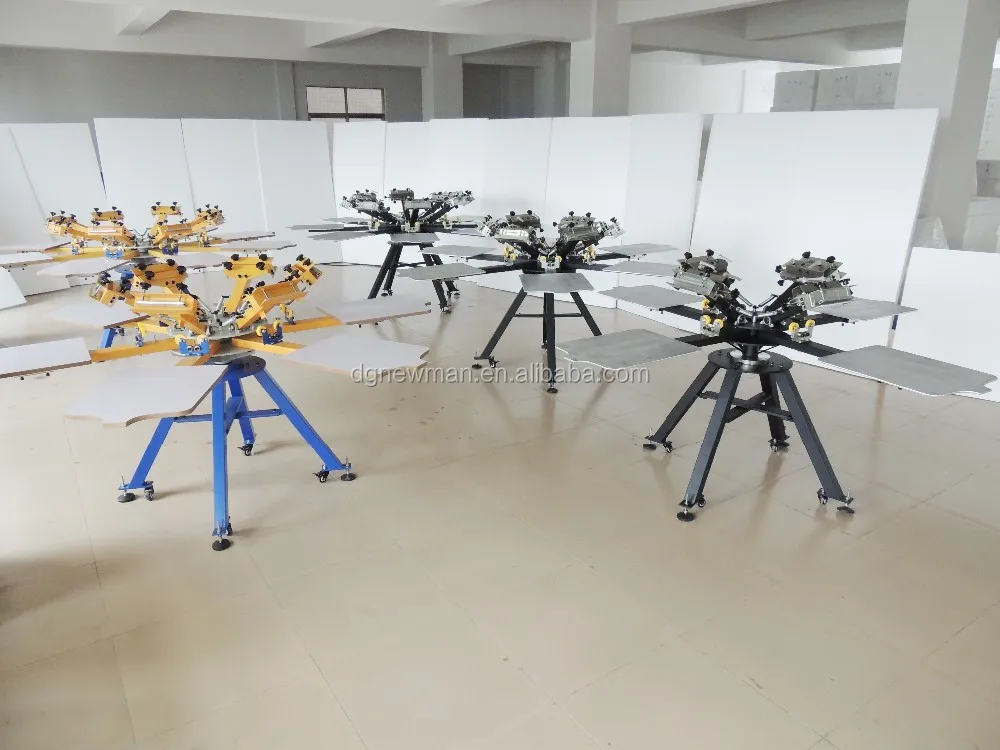 product multifunctional screen printing equipment press manual 8 color 8 station full sets carousel t shirt silk screen printer-3