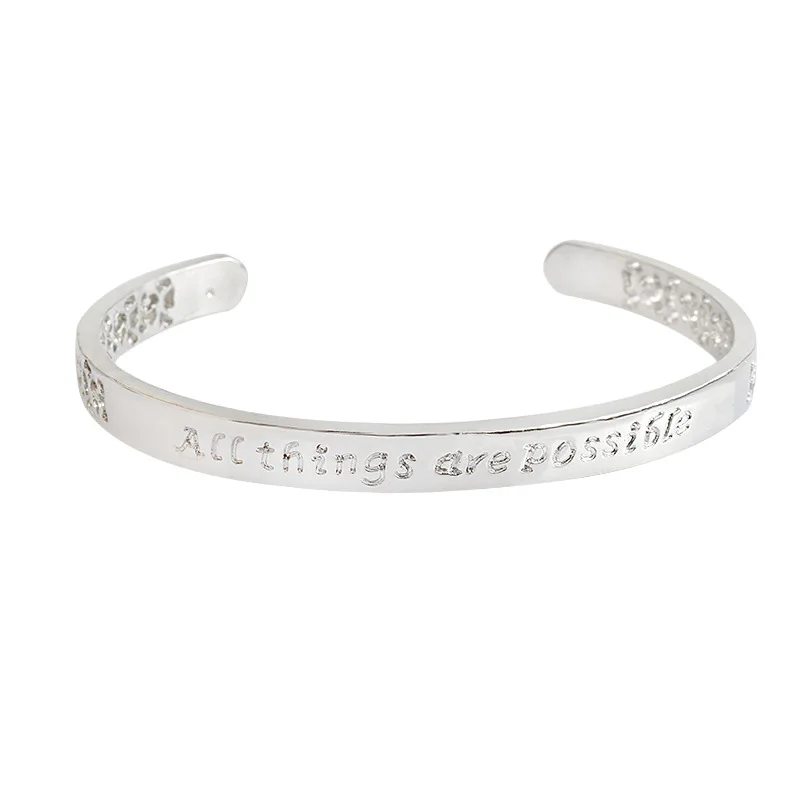 Custom Jewelry Engraved Metal Blanks Cuff Bangle Stainless Steel Silver