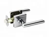 Bathroom door zinc alloy handle push button locked, brushed polished chrome finish door handle lock