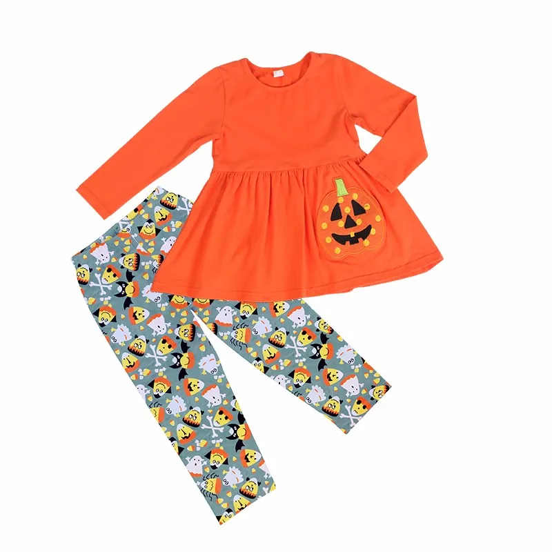 

fall adorable kids clothes Yiwu supplier baby halloween boutique outfits for girls, Many colors for you choose