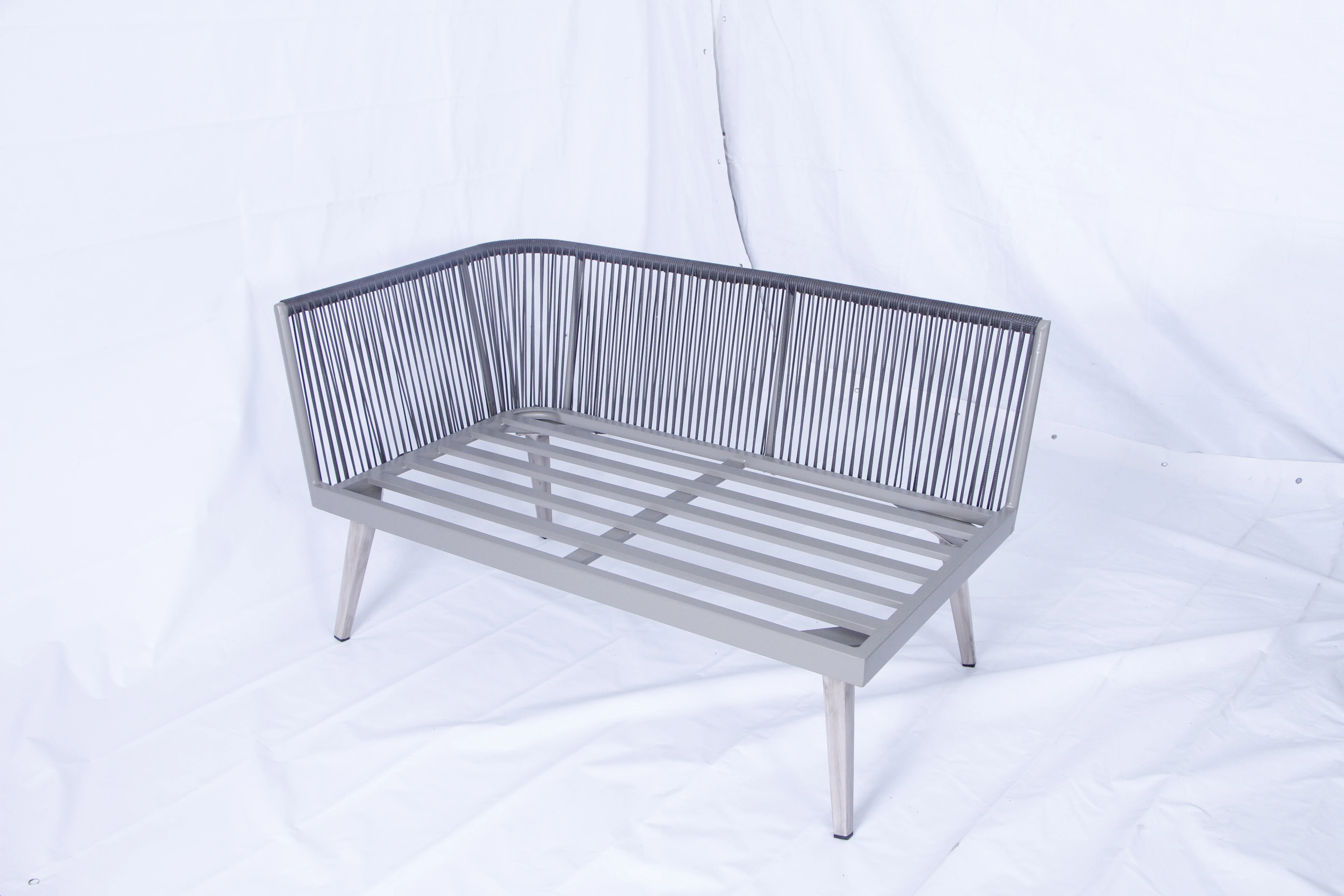 
Outdoor wicker all aluminum three pieces sofa set coffee shop furniture 