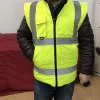 yellow high visibility security reversible reflective vest