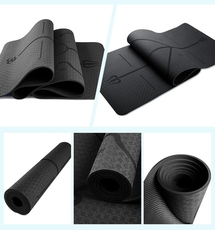Gym Fitness Black Exercise Mattress Tpe Yoga Mat Manufacturer Buy