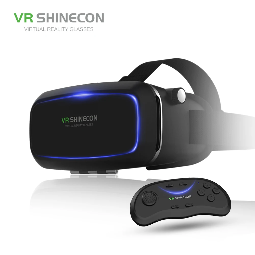 

VR Shinecon cheap price 3D Virtual Reality Headset with adjustable straps between 4.7 - 6 for 3D Movies and Games, White;black