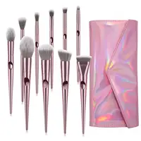 

2019 New arrival pink handle 10pcs professional brush set makeup FREE SAMPLE BRUSH