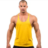 

solid color muscle stringer quick dry custom wholesale blank crop fitness gym men tank top gym