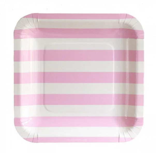 striped paper plates