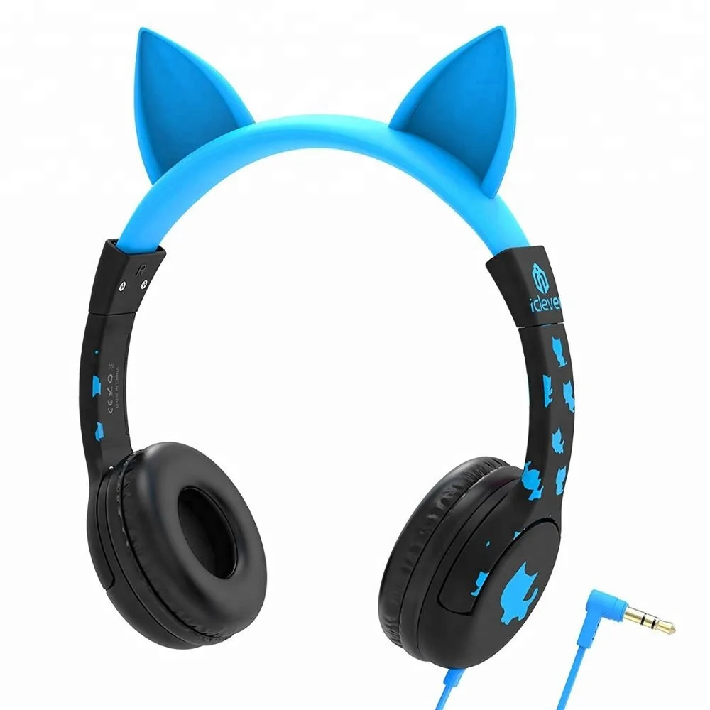 

iClever Kids Headphones, Cat-inspired Wired On-Ear Headsets with 85dB Volume Limited, Food Grade Silicone Material (Kids-friendl