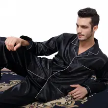 font b Mens b font Silk Satin Pajamas font b Pyjamas b font Set font