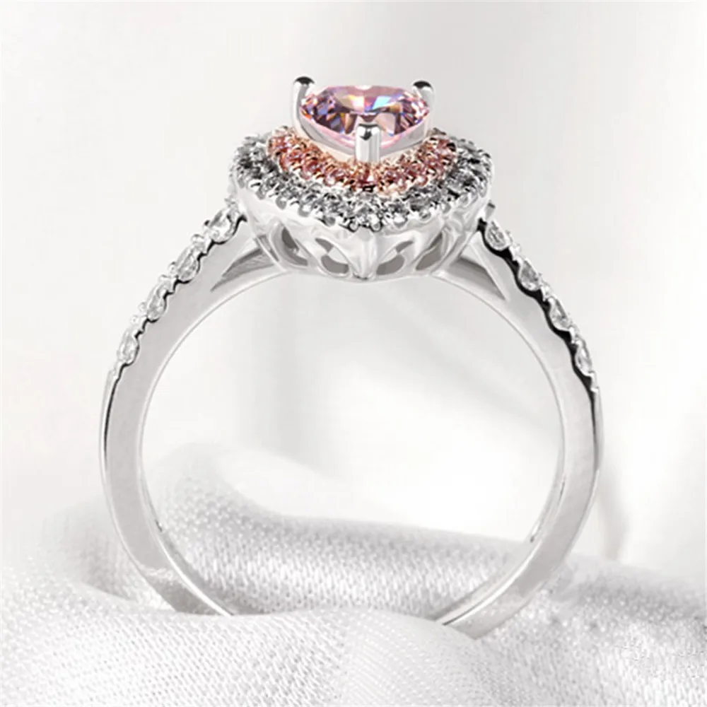 

Pink Heart Shaped Ring Diamond Women's Ring, Picture