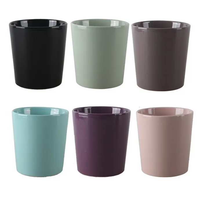 

Wholesale hot sale cheap price colorful round glazed custom ceramic planters flower pot for home garden, Green