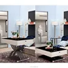 Home smart furniture height adjustable length expandable tempered glass folding dining table