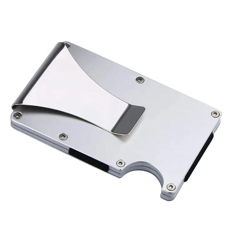 

MRF-05 premium aluminum hard case Custom Metal Wallet Credit Card Holder, Aluminum Money Clip Wallet with rfid Blocking